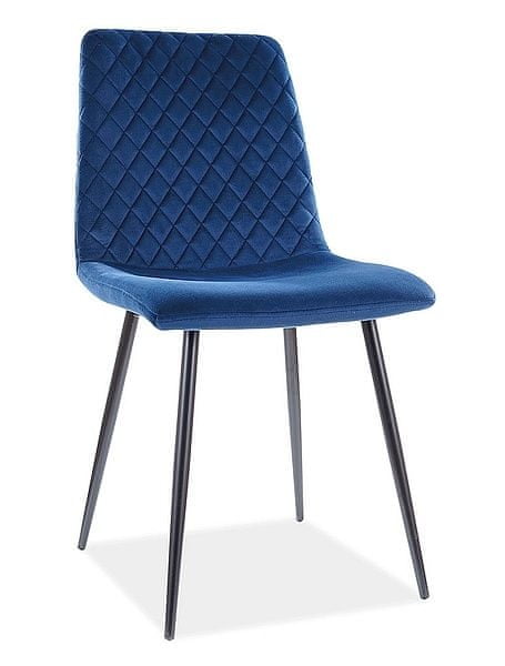 CASARREDO Jedálenská čalúnená stoličky ILJA VEĽVET granátovo modrá / čierna